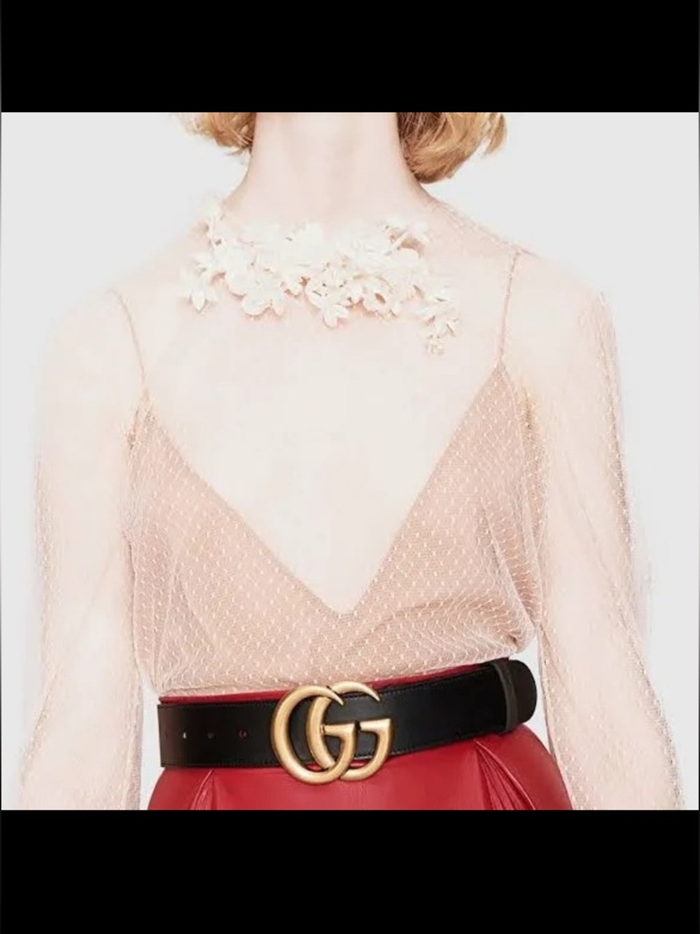 New Gucci GG leather belt